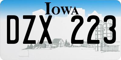 IA license plate DZX223