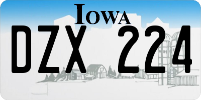 IA license plate DZX224