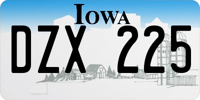 IA license plate DZX225