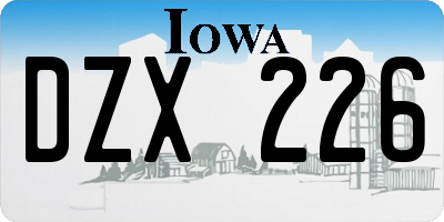 IA license plate DZX226