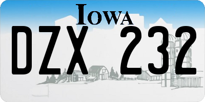 IA license plate DZX232