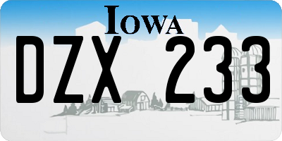 IA license plate DZX233