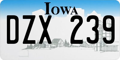 IA license plate DZX239