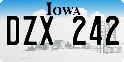 IA license plate DZX242