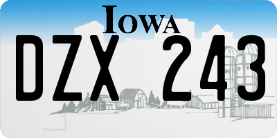 IA license plate DZX243