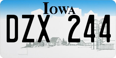 IA license plate DZX244