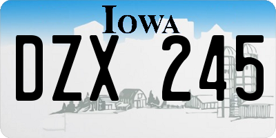 IA license plate DZX245