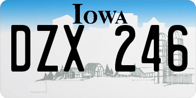 IA license plate DZX246