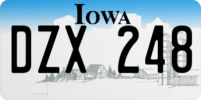 IA license plate DZX248