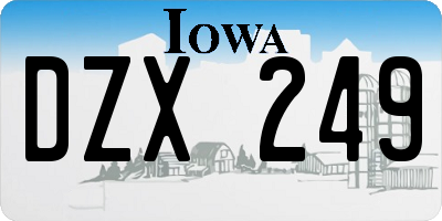 IA license plate DZX249