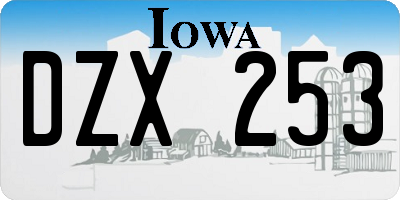 IA license plate DZX253