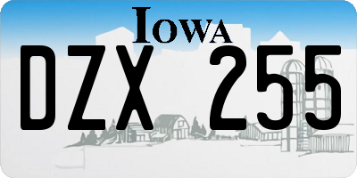 IA license plate DZX255