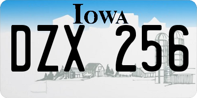 IA license plate DZX256