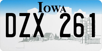 IA license plate DZX261