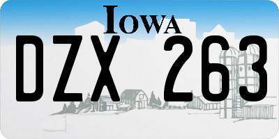 IA license plate DZX263