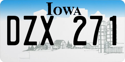 IA license plate DZX271