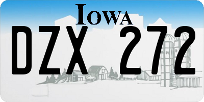 IA license plate DZX272