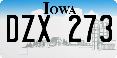 IA license plate DZX273