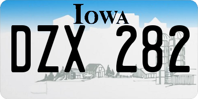 IA license plate DZX282