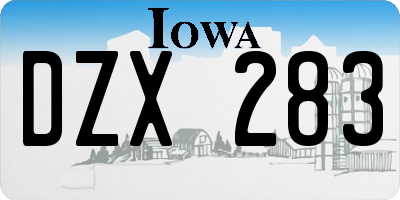 IA license plate DZX283