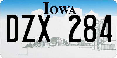 IA license plate DZX284