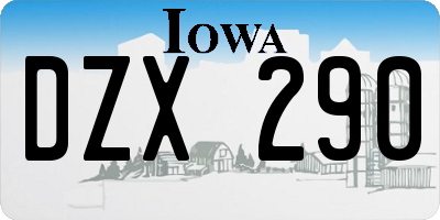 IA license plate DZX290