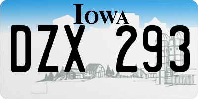 IA license plate DZX293