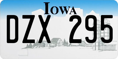 IA license plate DZX295