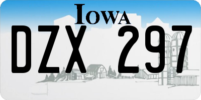 IA license plate DZX297
