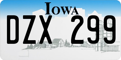 IA license plate DZX299