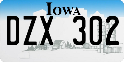 IA license plate DZX302