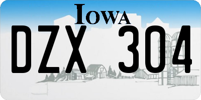 IA license plate DZX304