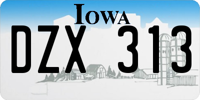 IA license plate DZX313