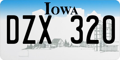 IA license plate DZX320