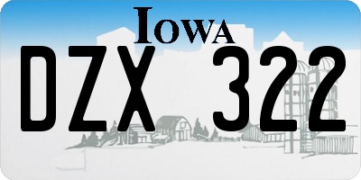 IA license plate DZX322