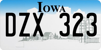 IA license plate DZX323