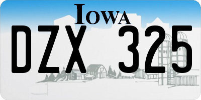 IA license plate DZX325