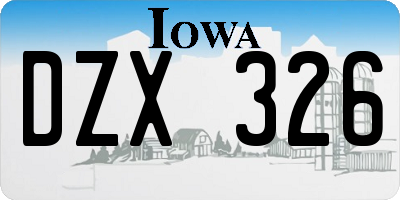 IA license plate DZX326