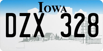 IA license plate DZX328