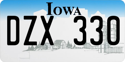 IA license plate DZX330