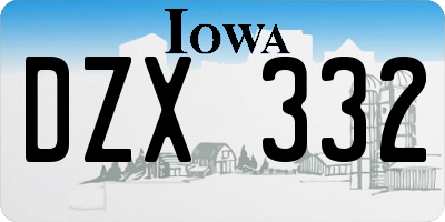 IA license plate DZX332