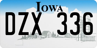 IA license plate DZX336