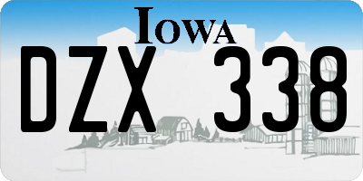 IA license plate DZX338