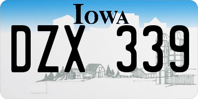 IA license plate DZX339