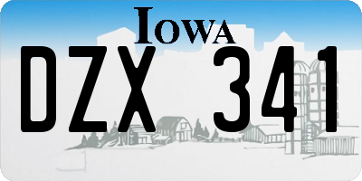 IA license plate DZX341