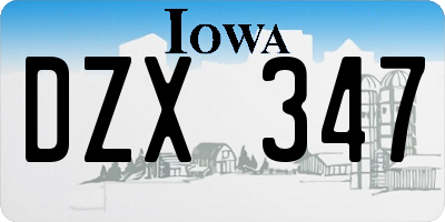 IA license plate DZX347