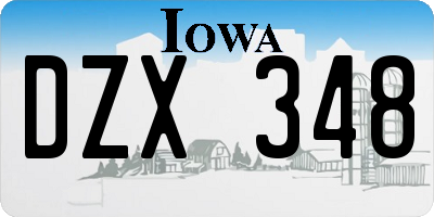 IA license plate DZX348