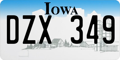 IA license plate DZX349