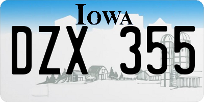 IA license plate DZX355