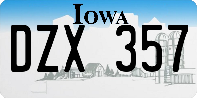 IA license plate DZX357